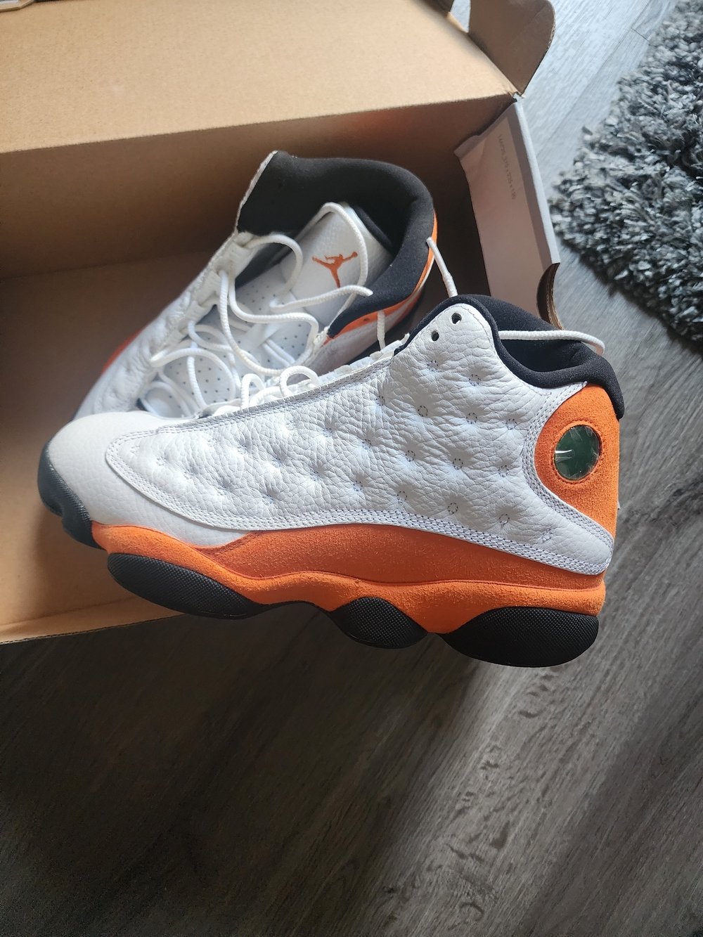 Jordan Retro High-Top Sneakers in White and Orange